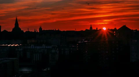 Sunset stockholm söder 1085 Vidéo 54004130