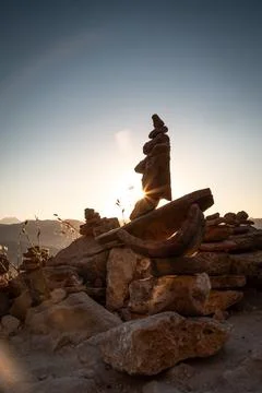 Sunset Stones Stock Photos
