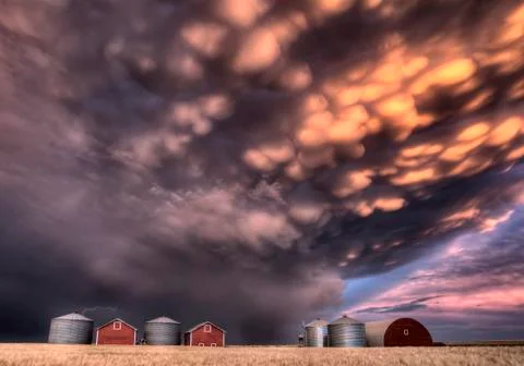 Sunset Storm Clouds Canada Stock Photos