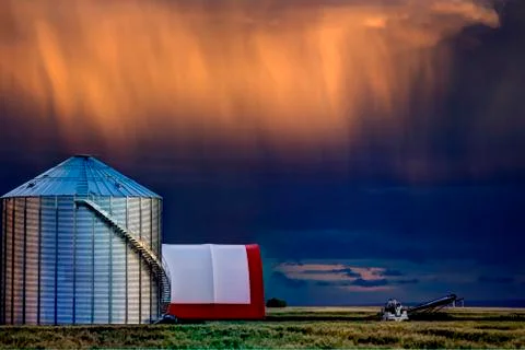 Sunset Storm Clouds Canada Stock Photos