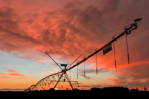 Sunset Storm Clouds Irrigation Stock Photos