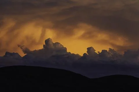 Sunset Storm Clouds northeastern Nevada Stock Photos