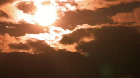 Sunset storm fiery clouds timelapse Stock Footage 49958895