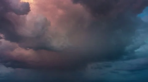 Sunset storm rain sky panorama 4k time lapse belarus Stock Footage 64566605