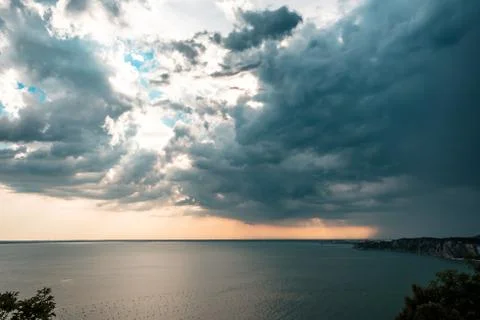 Sunset storm in the sky over Trieste Stock Photos