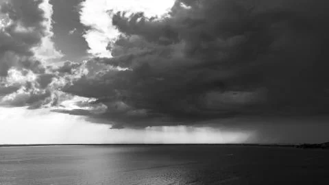 Sunset storm in the sky over Trieste Stock Photos