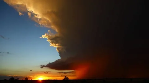 Sunset Storm Supercell Footage 1 Stock Footage 146440123