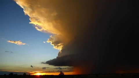 Sunset Storm Supercell Footage 2 Stock Footage 146440125