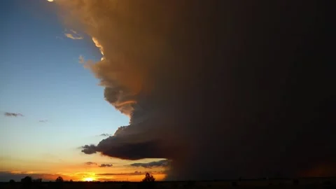 Sunset Storm Supercell Footage 3 Stock Footage 146440124