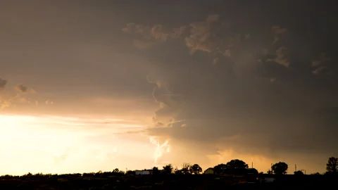 Sunset Storm in Texas Stock Footage 272748465