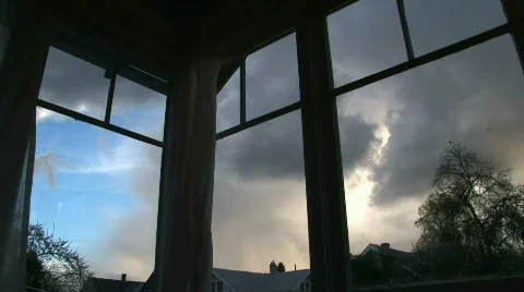 Sunset Storm Time Lapse Stock Footage