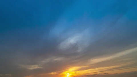 Sunset with stormy clouds flow Video stock 160334751