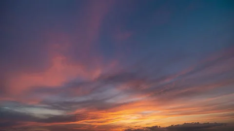 Sunset with stormy clouds flow Stock Footage 160336645