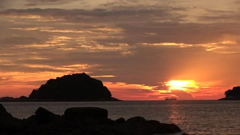 Sunset, Straits of Malacca, Malaysia Stock-Footage 176637449