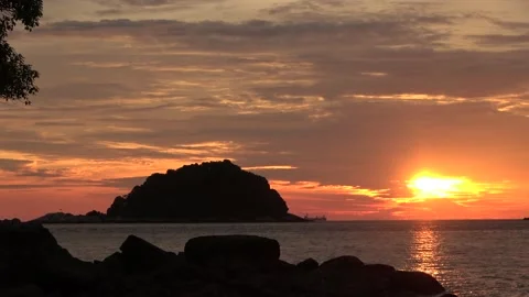 Sunset, Straits of Malacca, Malaysia Video stock 176639337
