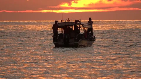 Sunset, Straits of Malacca, Malaysia Stock Footage 176643973