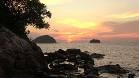 Sunset, Straits of Malacca, Malaysia Stock Footage 176649985