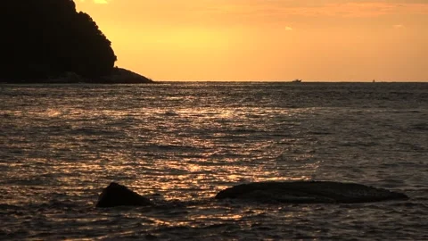 Sunset, Straits of Malacca, Malaysia Stock Footage 185469087