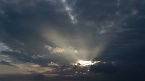 Sunset with streaming rays Stock Footage 48117913