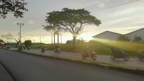 Sunset on the street Stock-Footage 236633455