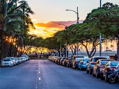 Sunset Street Stock Photos