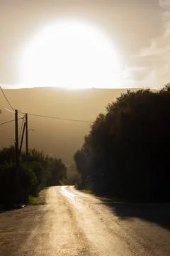 Sunset on Street Stock Photos