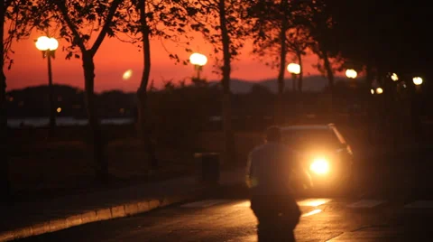 Sunset Street Scene Vídeo Stock 29786737