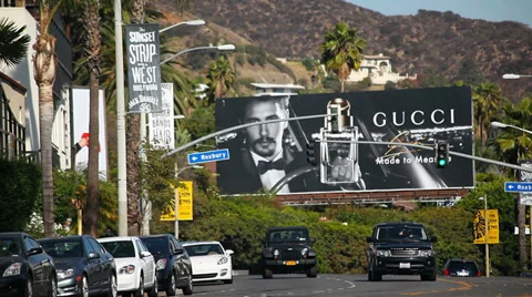 Sunset Strip on Sunset Boulevard in Los Angeles, California Video stock 32328239