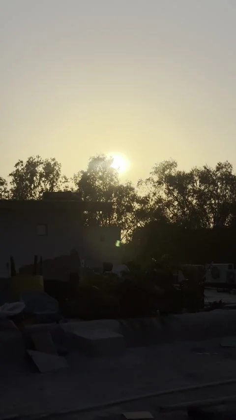 Sunset Stroll on the Rooftop Stock Footage 278818366