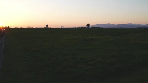 Sunset Stroll at Terra Nova Park Dyke, Richmond, April 9, 2024, BC, Canada Stock Footage 275074194