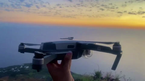 SUNSET STROMBOLI | DRONE SHOT | SICILY | CINEMATIC AERIAL 2K Stock Footage 144113773