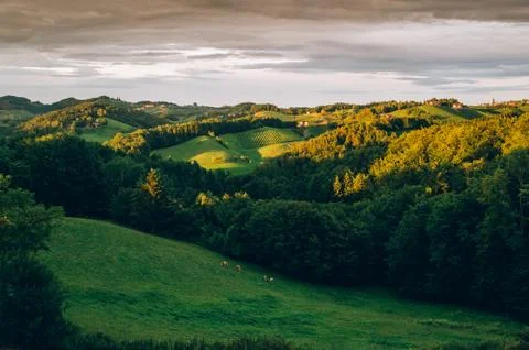 Sunset in the styrian hills 写真素材