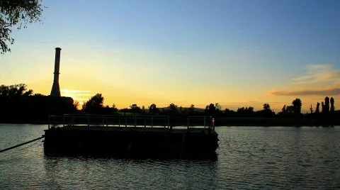 Sunset At Suburban Lake Stock Footage 856561