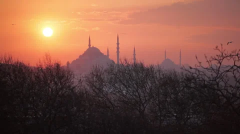 Sunset in Suleymaniye Stock Footage 28792739