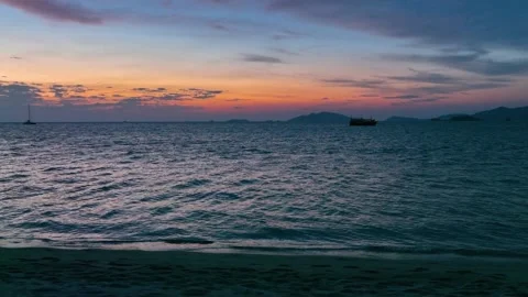 Sunset of Summer on the beach Stock Footage 233245041