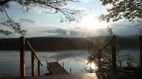 SUNSET SUMMER DOCK Stock Footage 259320633