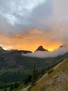 Sunset At Summit Glacier Foto stock