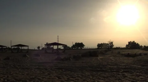 Sunset of a sun above a coast Video stock 36675821