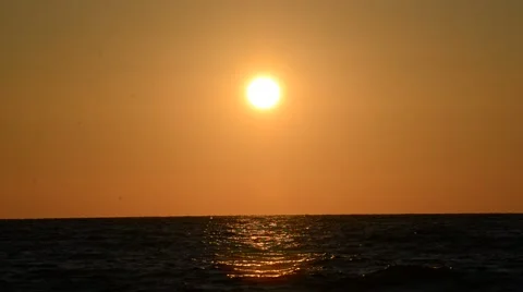 Sunset of a sun above Mediterranean Stock Footage 52752485