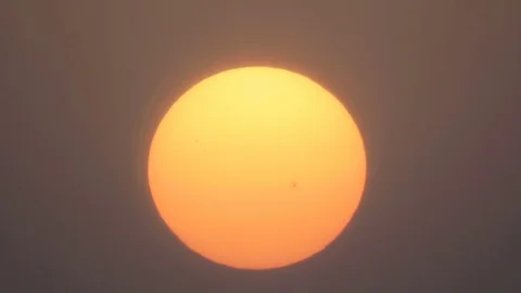 Sunset sun in dark air Stock Footage 80599741