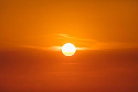 Sunset, sun disk Stock Photos