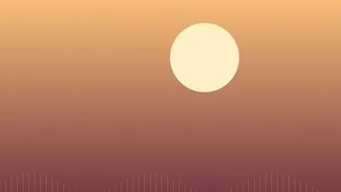 Sunset sun glowing warm gradient sky background Stock Illustration