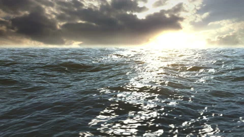 Sunset sun on the horizon of the sky and the sea. Stock Footage 86490984