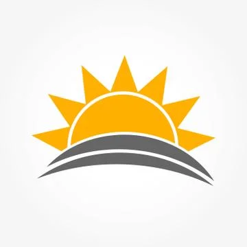 Sunset sun icon. Vector illustration Stock Illustration