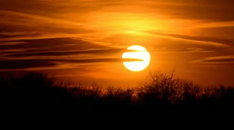 Sunset of a sun in the March day Stock-Footage 21942750