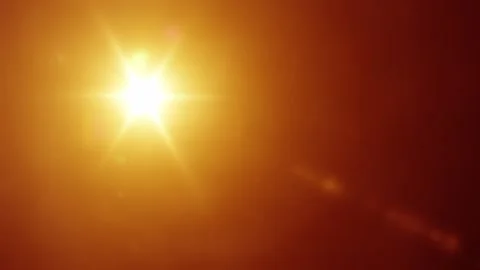 Sunset Sun with Rotating Rays on Orange Sky Background  Seamless Loop 60 fps 動画素材 335138507
