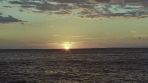 At sunset, the sun sets behind the sea. Stock Footage 169362862