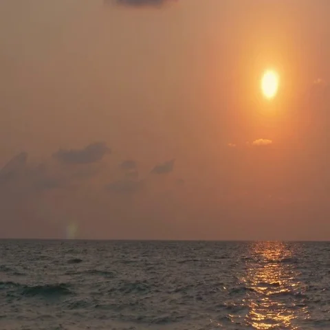 Sunset of sun setting over Andaman sea in the Indian ocean Stock Footage 69543775