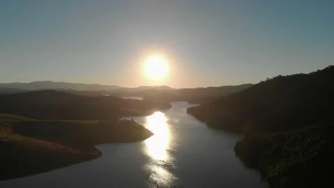Sunset Sunlight Aerial Drone Stock Footage 146490628