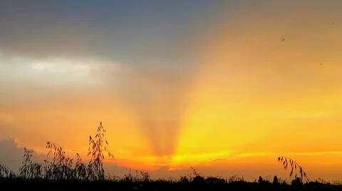 Sunset sunlight divided Stock Photos